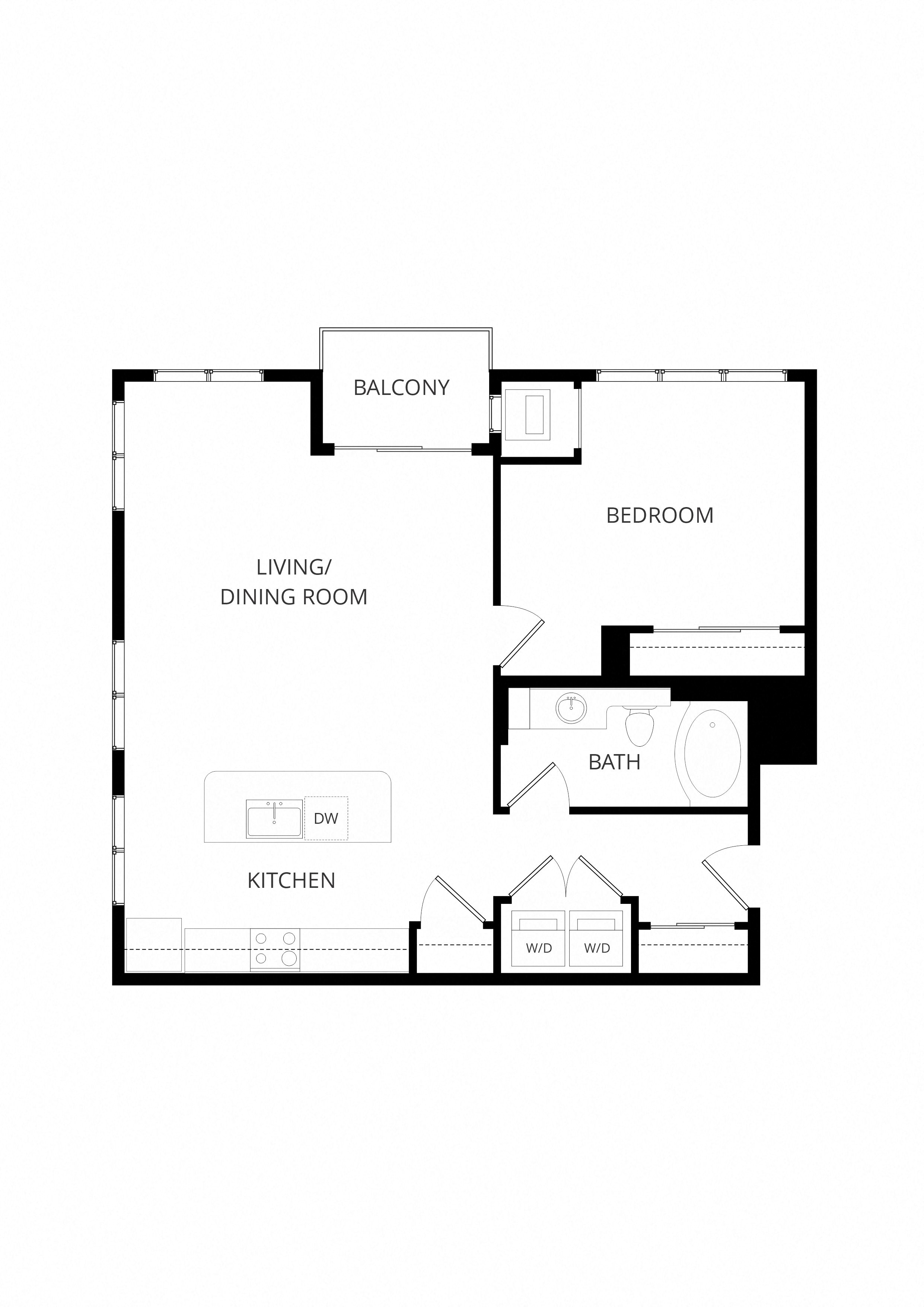 B5 1x1 floor plan